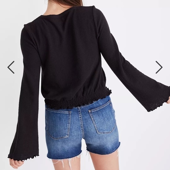 Madewell Texture & Thread Smocked Bell-Sleeve Top - Picture 2 of 10